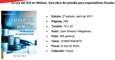 Ley Del Iva En M Xico Una Obra De Estudio Para Especialistas Fiscales Tienda Elconta Mx